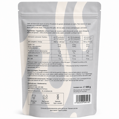 Caldo de huesos en polvo de vacuno de pastoreo – 300g